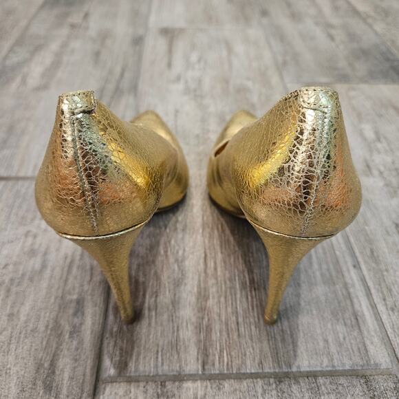 BCBGeneration Oslo Gold Heels Womens Size 9 Metallic Pointed Toe Pumps Party - Picture 5 of 10